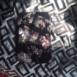 Flowered velvet crop top
